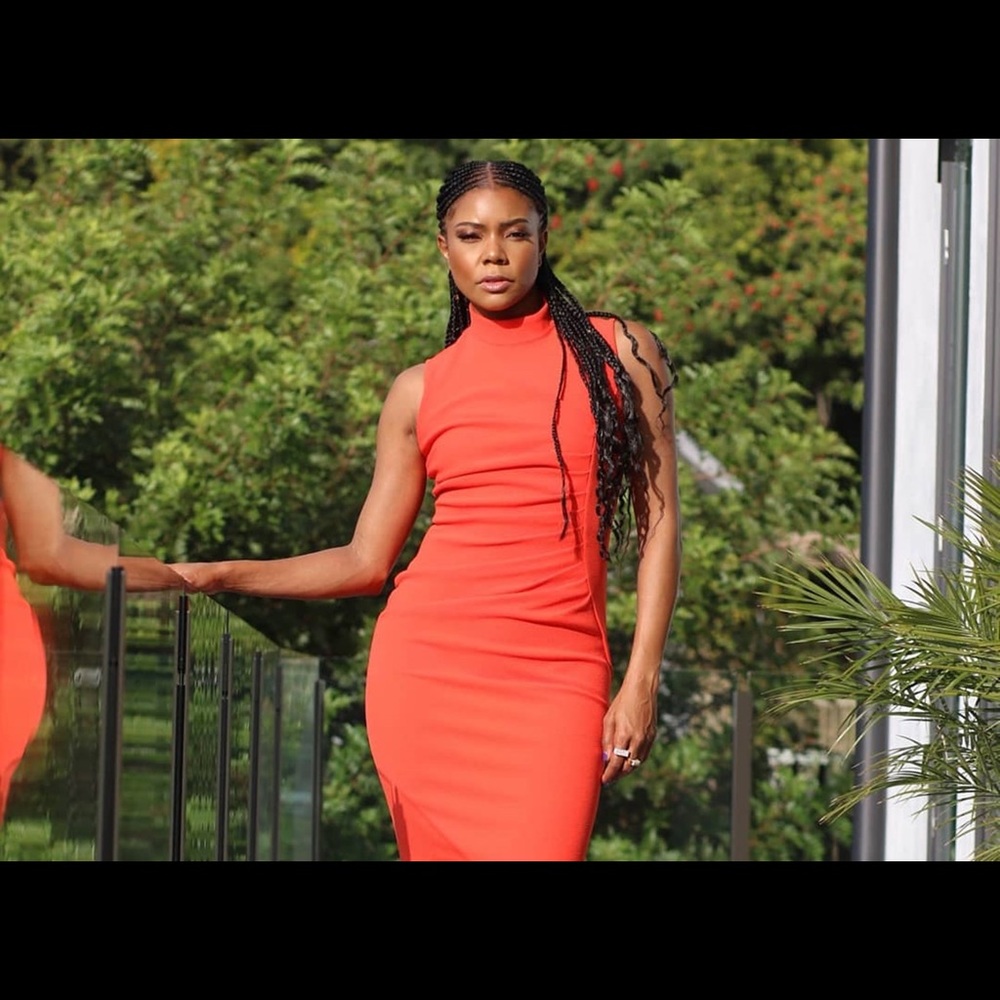 Gabrielle Union Strapless Mock Neck Body-con Dress